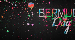 Paint Splash Black Bermuda Day Facebook Cover & Phone Wallpaper